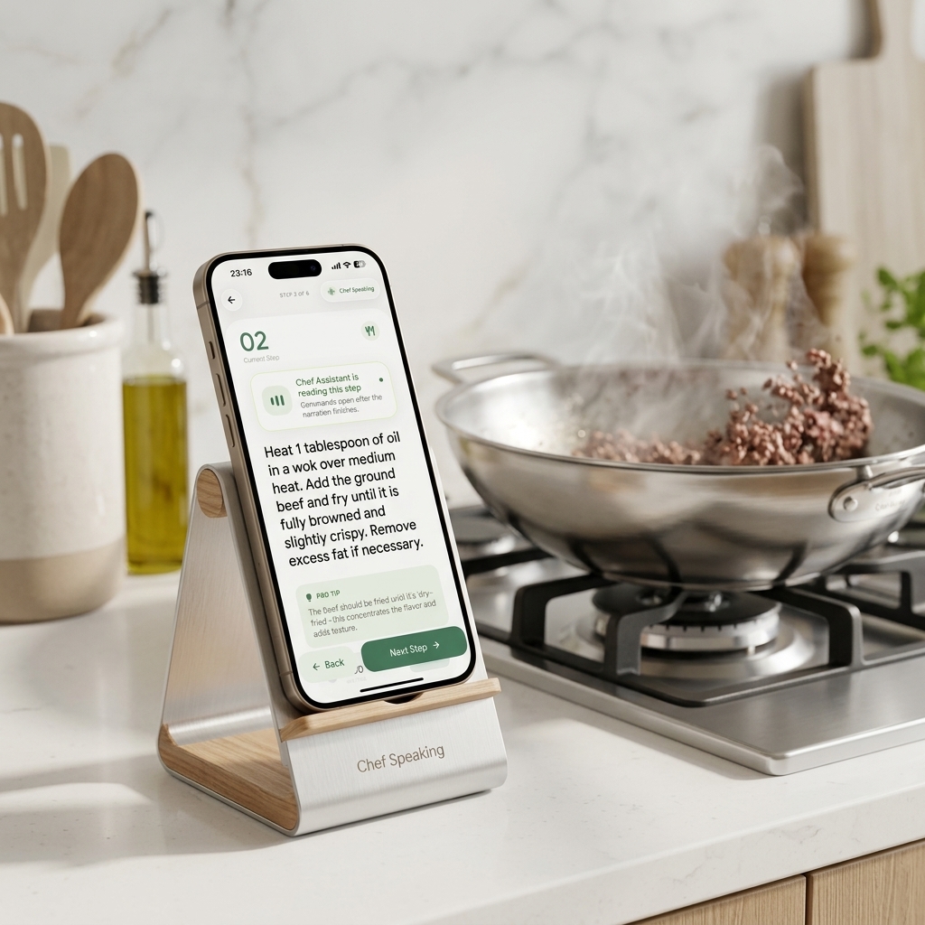Hands-free cooking mode