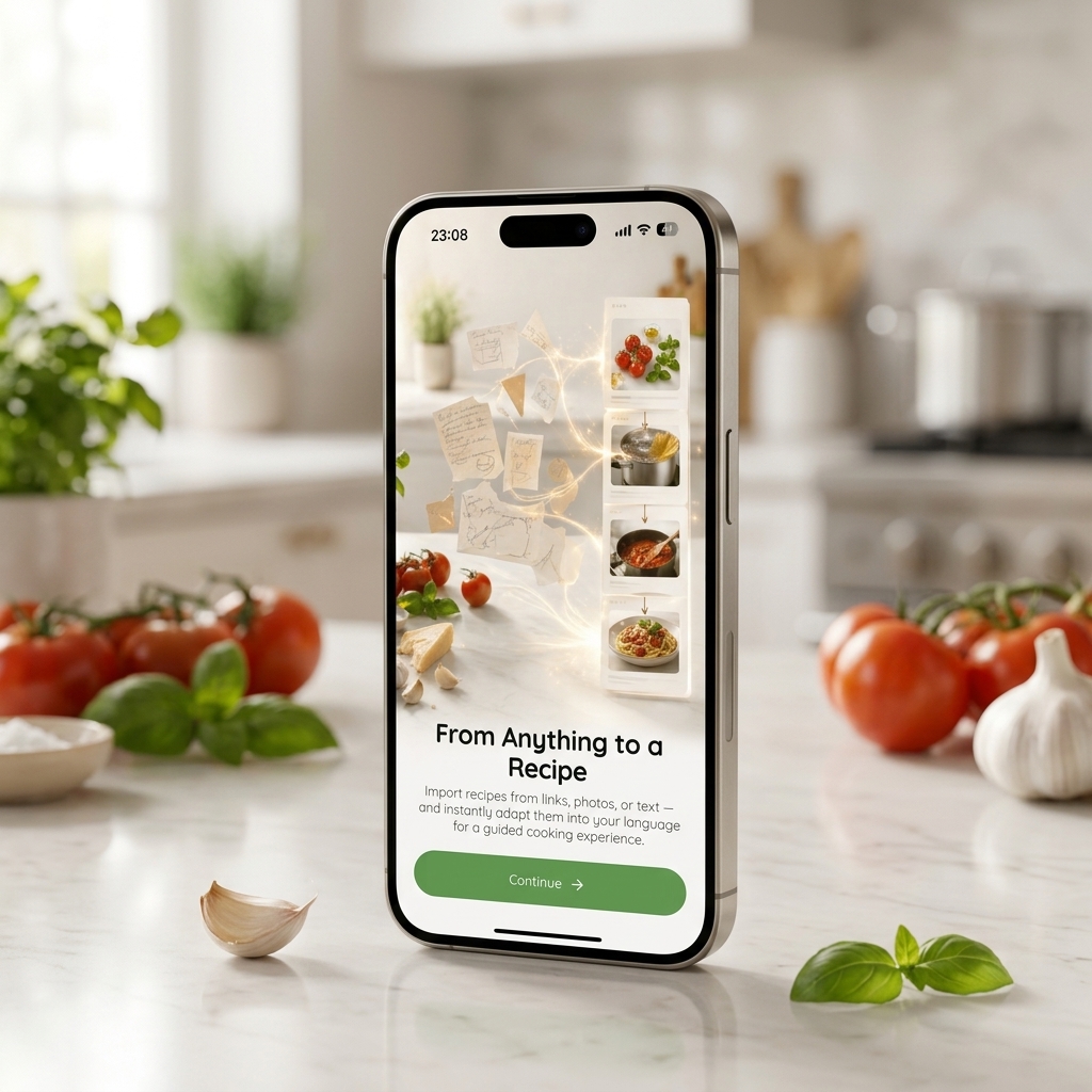 Fresh ingredients with Yemake app preview